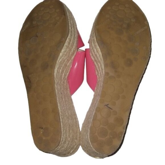 Jimmy Choo Pink Jute Wedge Platform Sandals - Picture 6 of 6